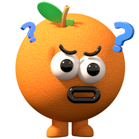 Verwirren orange  3D Illustration