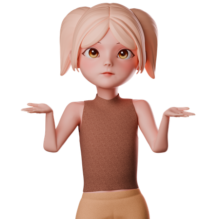 Verwirrte Frau  3D Illustration