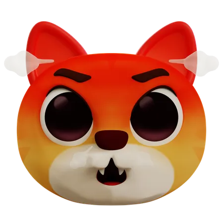 Very Angry Cat Emoji 3 D  3D Icon