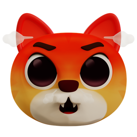 Very Angry Cat Emoji 3 D  3D Icon