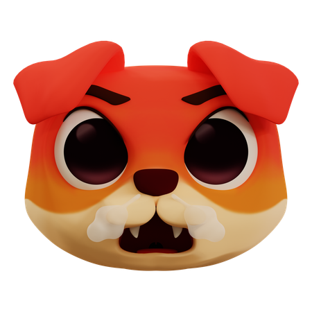 Very Angry Dog Emoji  3D Icon