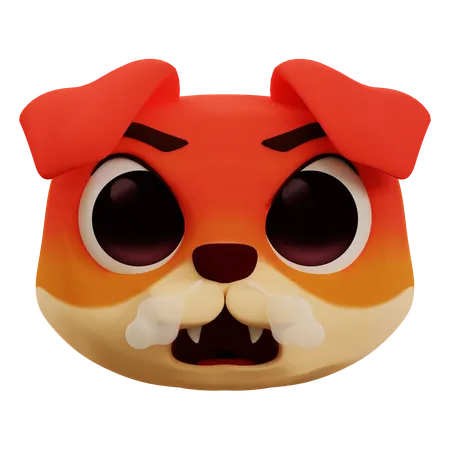 Very Angry Dog Emoji  3D Icon