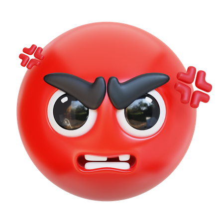 Very Angry Face  3D Icon