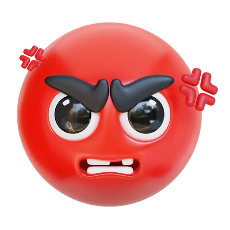 Very Angry Face  3D Icon