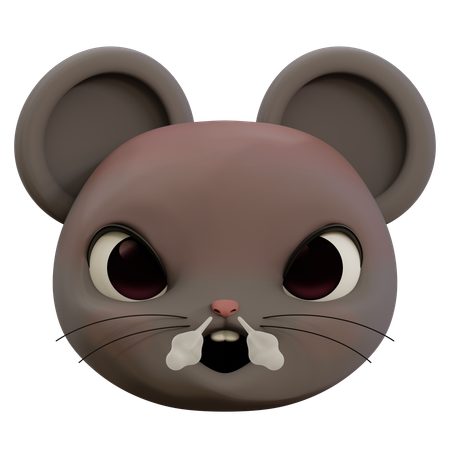 Very Angry Mouse Emoji  3D Icon