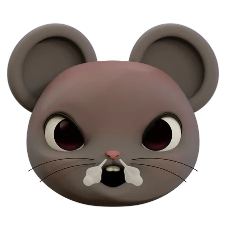 Very Angry Mouse Emoji  3D Icon