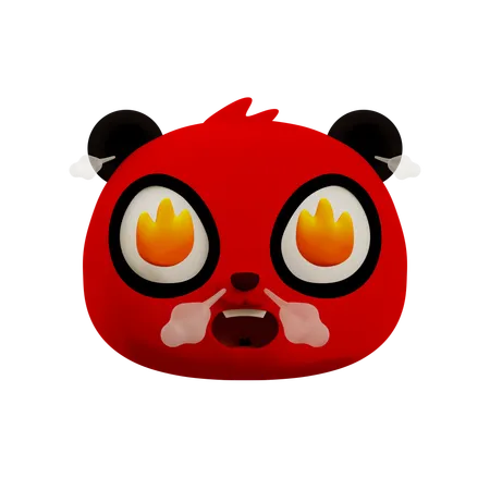 Very Angry Panda Emoji  3D Icon