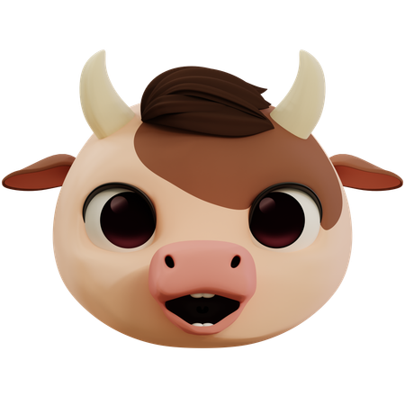 Very Cute Cow Emoji  3D Icon