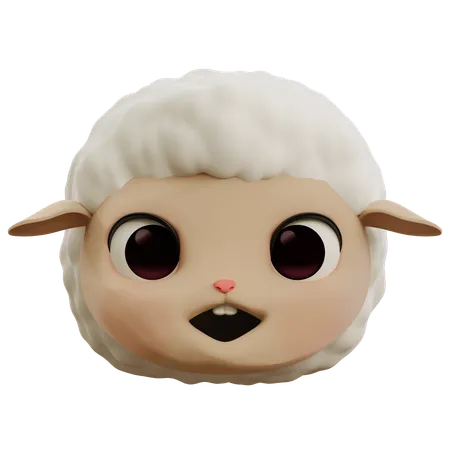 Very Cute Sheep Emoji  3D Icon