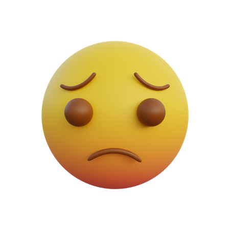 Very sad face emoticon 3D Illustration