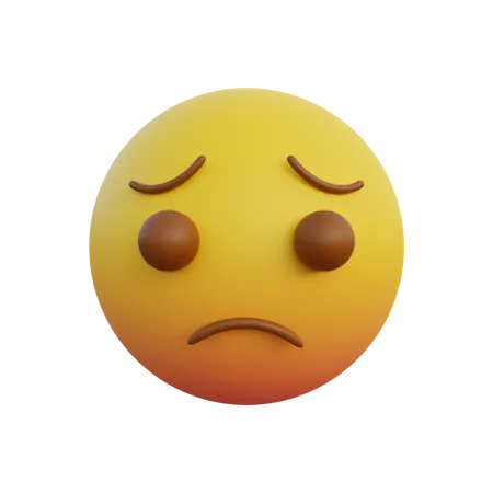 Very sad face emoticon  3D Illustration