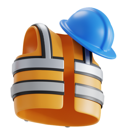 조끼와 헬멧  3D Icon