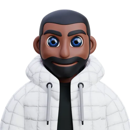 Homme sombre en veste blanche  3D Icon