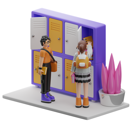 Éducation au vestiaire  3D Illustration