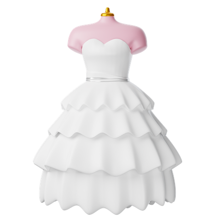 Vestido de casamento  3D Icon