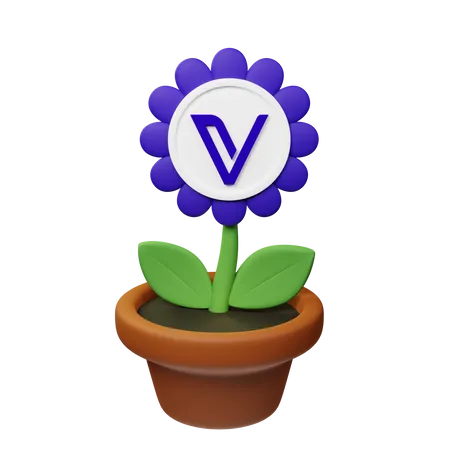 Vet Crypto Plant Pot  3D Icon