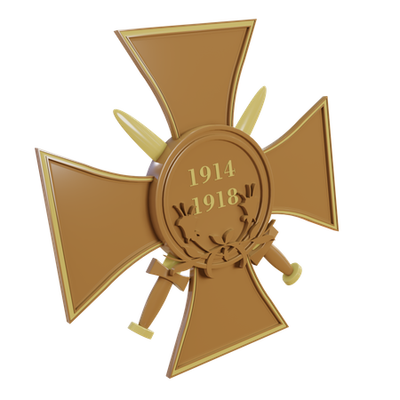 Veteran Honor Medal WW1 3D Illustration