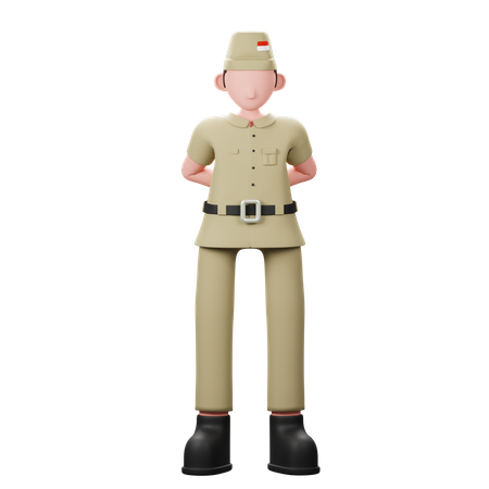 Veteran indonesian  3D Illustration