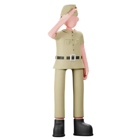 Veteran indonesian  3D Illustration