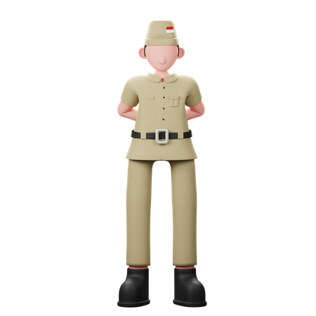 Veteran indonesian 3D Illustration