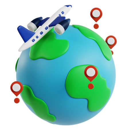 Aventura de viagem global  3D Icon