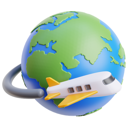 Viagem de avião  3D Icon