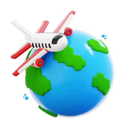 Viagem de avião  3D Icon