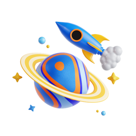 Viagem espacial  3D Icon