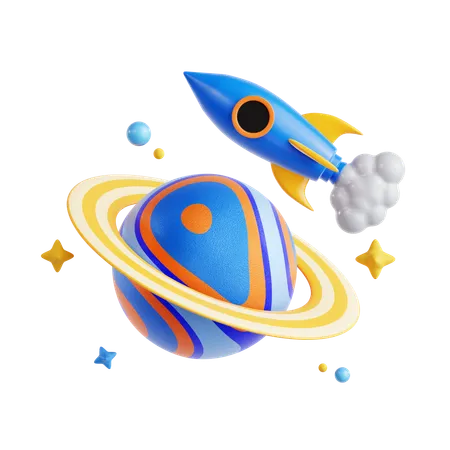 Viagem espacial  3D Icon