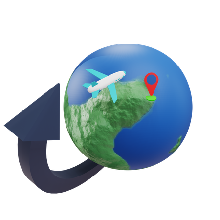 Viagem internacional  3D Icon