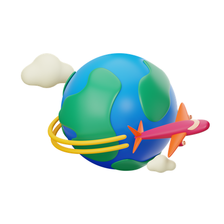 Viagem pelo mundo  3D Icon