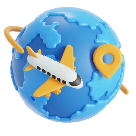 Viajando en avión  3D Icon