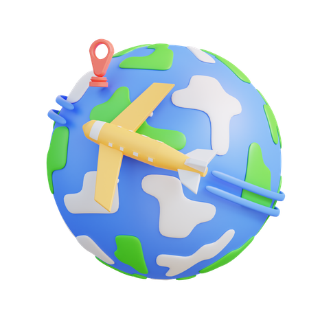 Viajar alrededor del mundo  3D Icon