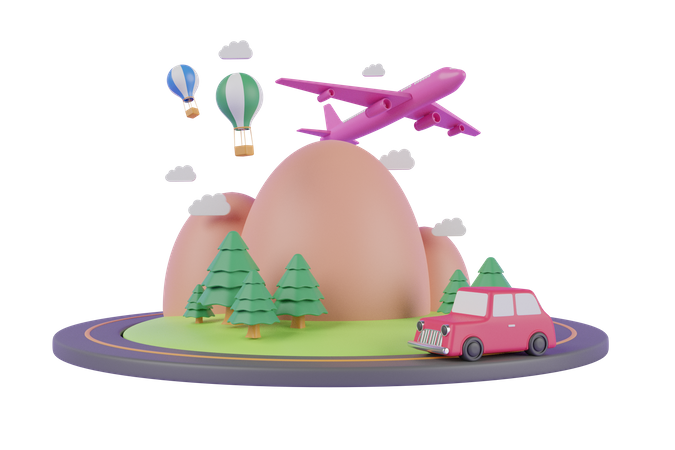 Viajar por avión  3D Illustration