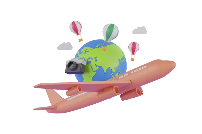 Viajar por avión  3D Illustration
