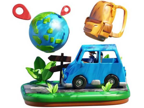 Viaje  3D Icon