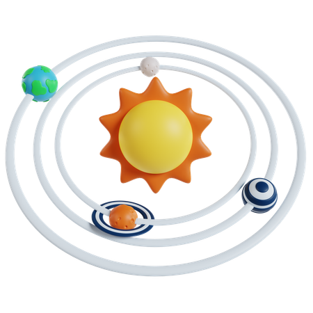 Viaje a través del sistema solar espacial  3D Icon