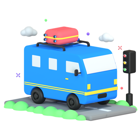 Autobús de viaje  3D Illustration
