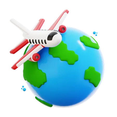 Viaje en avión  3D Icon