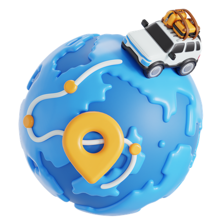 Viajar en automóvil  3D Icon