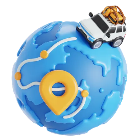 Viajar en automóvil  3D Icon
