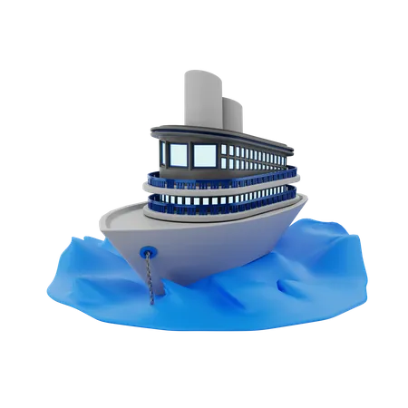 Viaje en crucero  3D Icon