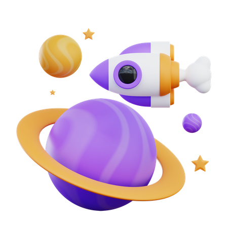 Viaje espacial  3D Icon