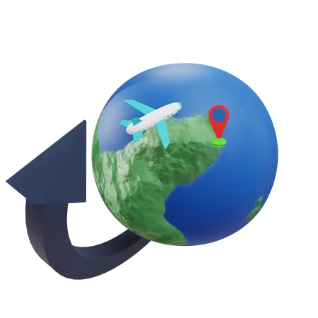 Viaje internacional  3D Icon