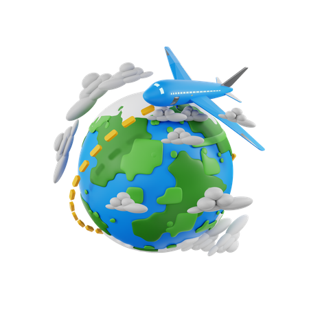 Viaje internacional  3D Icon