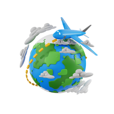 Viaje internacional  3D Icon