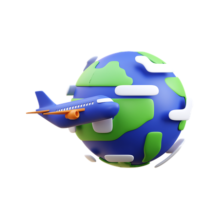 Viaje mundial  3D Icon