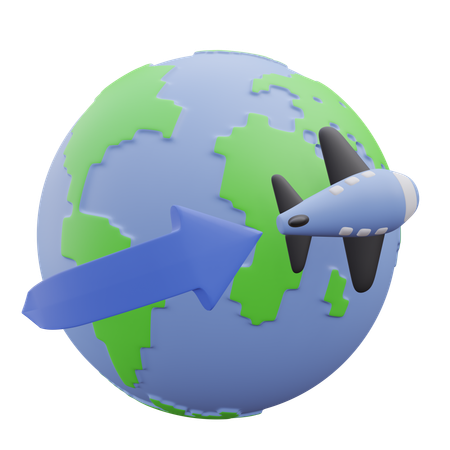 Viaje mundial  3D Icon