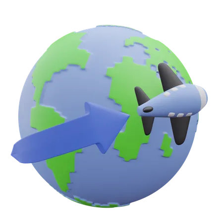 Viaje mundial  3D Icon