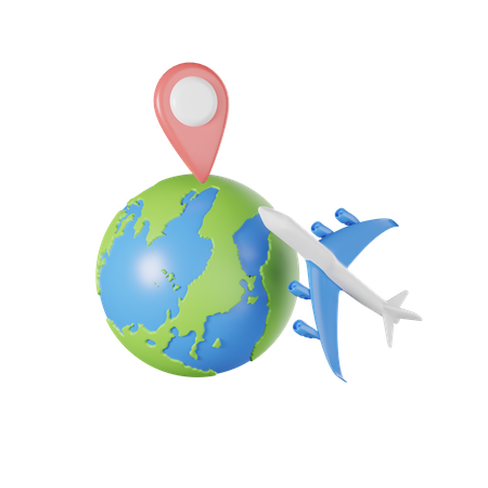Viaje mundial  3D Icon